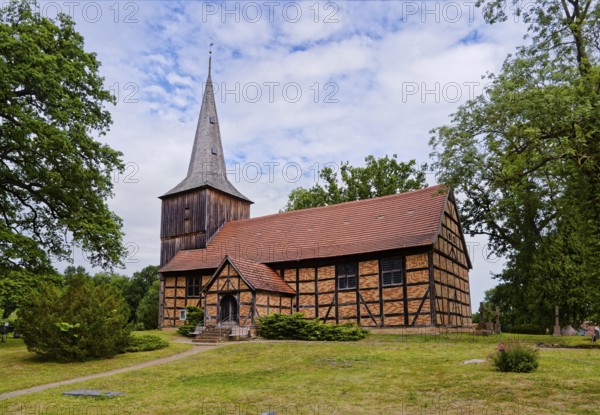 The Evangelical Lutheran St Peter's Church, the village church of Stuer in the Mecklenburg Lake