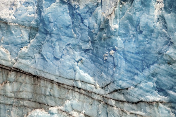 Close-up of blue ice surface with fine lines and natural patterns, The ice of the Perito Moreno