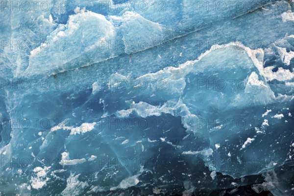 Close-up of blue ice layers with irregular shapes and fine details, The ice of the Perito Moreno
