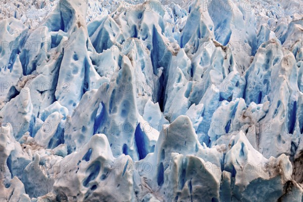 Detailed image of blue and white glacier structures with fascinating ice formations, The ice of the