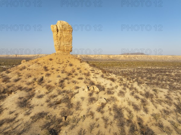 The Vingerklip (rock finger) and the Ugab Valley Terraces are surrounded by thornbush and mopane
