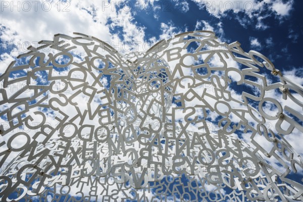 Sculpture made of letters, Le Nomade, artist Jaume Plensa, Antibes, Provence Alpes Côte d'Azur,