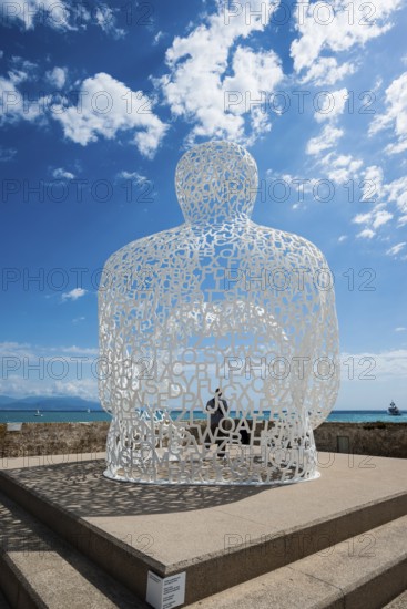 Sculpture made of letters, Le Nomade, artist Jaume Plensa, Antibes, Provence Alpes Côte d'Azur,