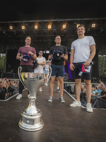 Players of the Eisbären Berlin at the Berliner Rundfunk 91.4 Open Air in the Berlin Parkbühne