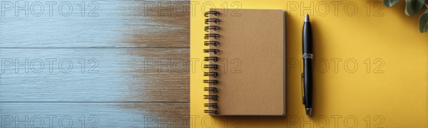 Minimalistic flat lay of office workflow productivity tools that improve efficiency and saving time