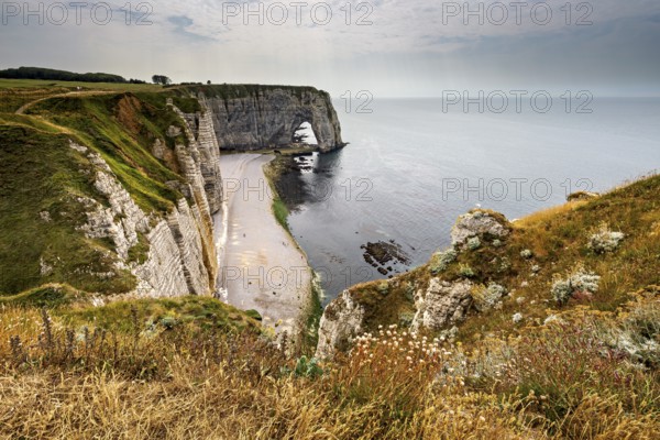 Spectacular cliff landscape with a small beach and sweeping ocean views, The cliffs and alabaster