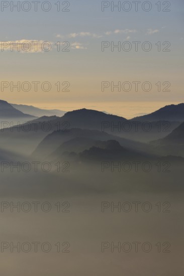 Grazing light in the mountains... Alpine panorama, Alpine peaks and mountain ranges in the Bavarian