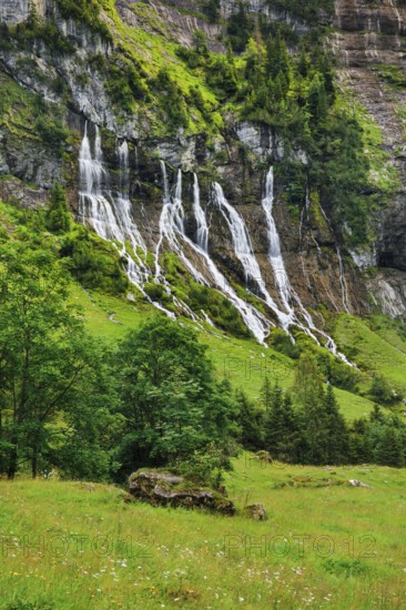 Jungibach Falls in Gental near Engstlenalp, Canton Bern, Switzerland
