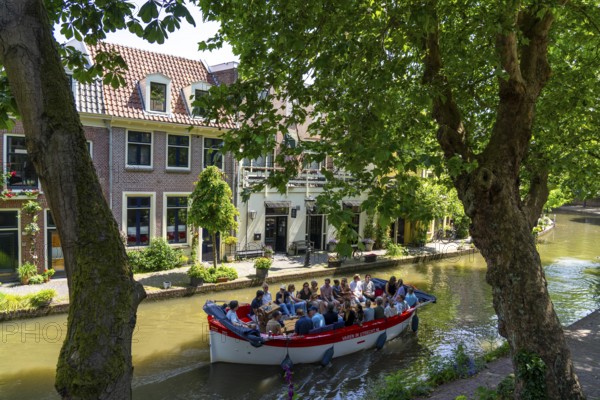 Residential buildings, living on the Oudegracht, in the southern historic centre of Utrecht,