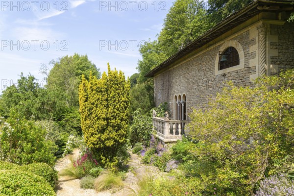 The Cloisters building, Italianate gardens designed by Harold Ainsworth Peto, Iford Manor,