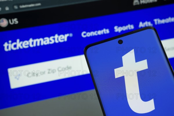 Dhaka, Bangladesh - 18 March 2025: The logo of the Ticketmaster is displayed on a smartphone