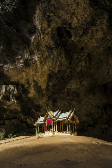 Temple in a stalactite cave, Phraya Nakhon Cave, Khao Sam Roi Yot National Park, Hua Hin, Prachuap