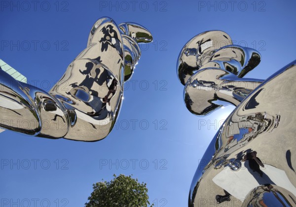 Stainless steel sculpture entitled Points of View by Tony Cragg, Mathildenhöhe, Darmstadt, Hesse,