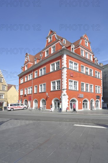 Market palace with tourist office, historic Renaissance, villa, market square, Halle an der Saale,