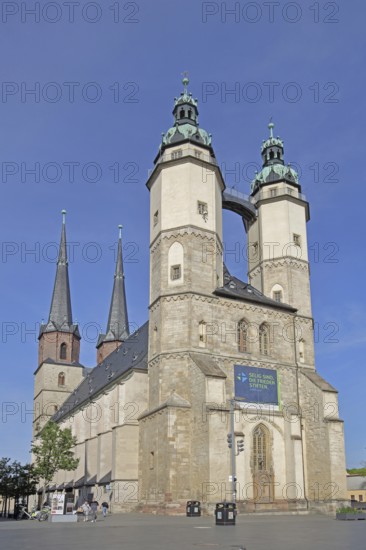 Late Gothic Market Church of Our Lady with twin towers, landmark, Renaissance, four, tower, Market