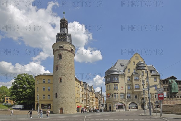 Historic Leipzig Tower built in the 15th century, former watchtower and part of the city