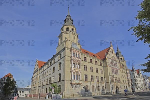 Historic building of the district court built in 1905, historicism, Halle an der Saale,