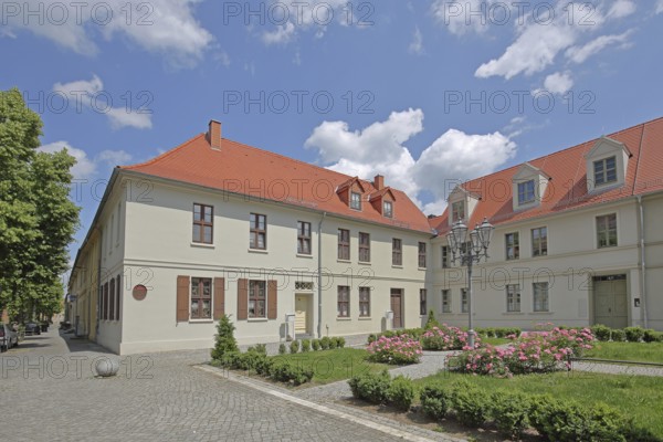 Houses on Bachplatz, Köthen, Saxony-Anhalt, Germany
