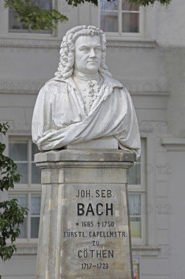 Bach monument, bust, Johann Sebastian Bach, sculpture, inscription, date, memorial, Bachplatz,