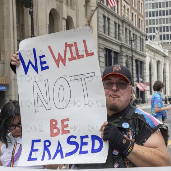 Detroit, Michigan USA - 8 June 2025 - Gay, lesbian, bisexual, and transgender activists and their