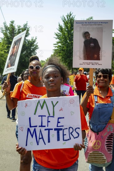 Detroit, Michigan - Silence the Violence, a march against gun violence organized by the Church of