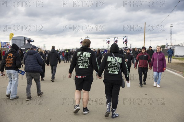 Festival visitor with Rock am Ring 2025 jumper at the Rock am Ring Festival on Sunday, Nürburgring