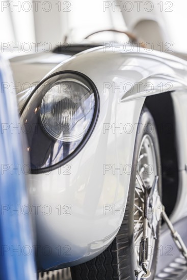 Mercedes-Benz racing car fast transporter from 1955 with 300 SLR racing car. The Mercedes-Benz