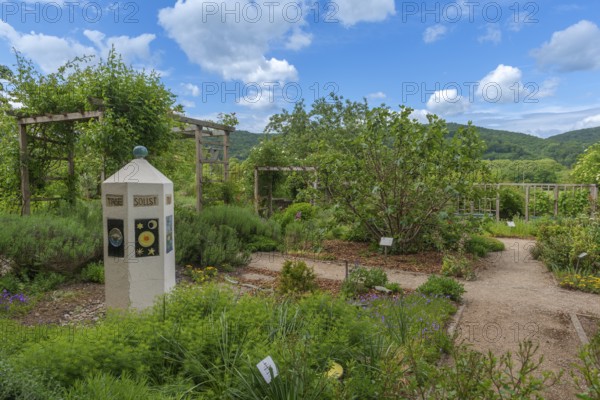 Church and Bible garden of St Crucis Church, Bad Sooden, Allendorf, Allendorf district, symbol of