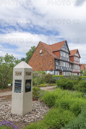 Church and Bible garden of St Crucis Church, Bad Sooden, Allendorf, Allendorf district, symbol of