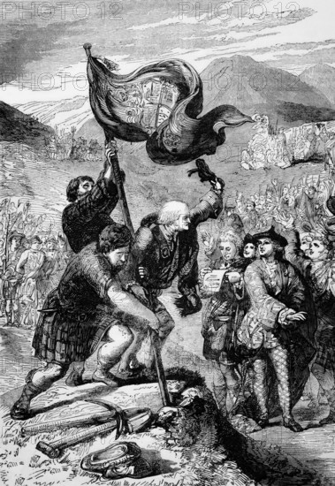 The raising of the standard of Prince Charles, commonly known as Bonnie Prince Charlie or the young