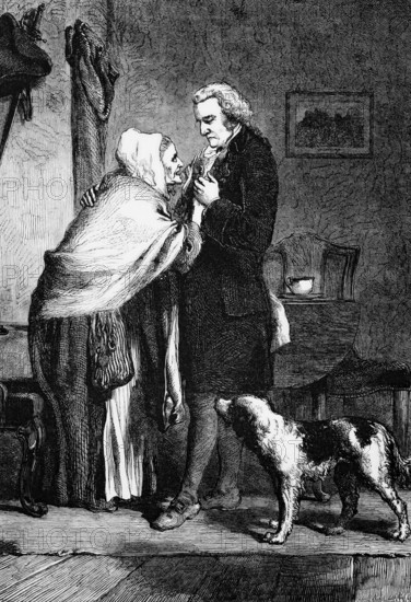 George Washington with his mother at his appointment as commander-in-chief of the Continental Army