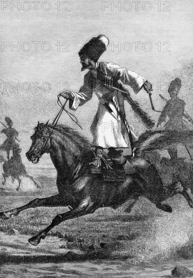 Cossack horsemen, of mixed ethnic origin of Turks, Tatars, Russians, Ukrainians and other peoples