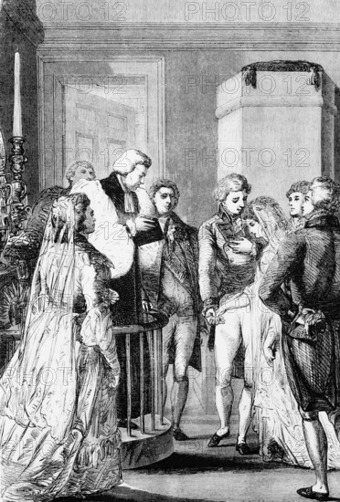 The wedding of Prince Frederick, Duke of York, the second son of George III, and Princess Frederica
