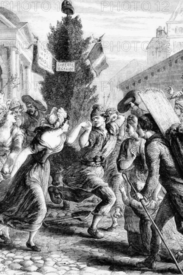 The Sansculottes, radical members of the lower classes of the revolutionary army during the French