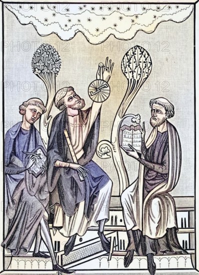 A lesson in astronomy based on a miniature in the 13th-century Breviary of St Louis from Science