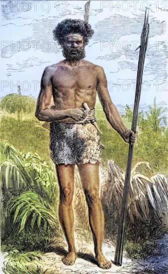 Native Australian from the book Journal of Researches by Charles Darwin, also known as Darwin's