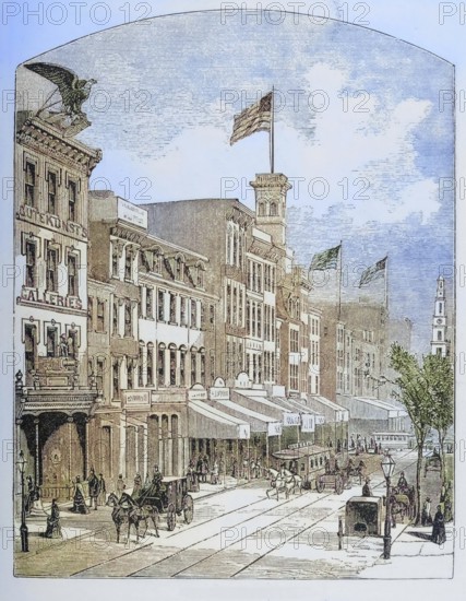 Arch Street, Philadelphia, Pennsylvania, c. 1870, America, digital reproduction from American