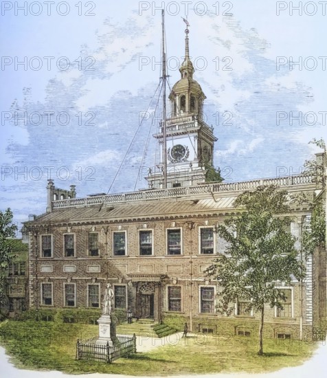 County Court House or Independence Hall, Philadelphia Pennsylvania in the 1870s, America, digital