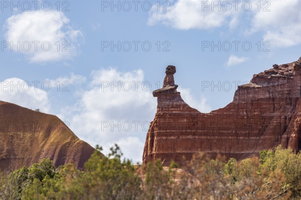 The Lighthouse rock hoodoo at Palo Duro Canyon State Park near Amarillo, Texas