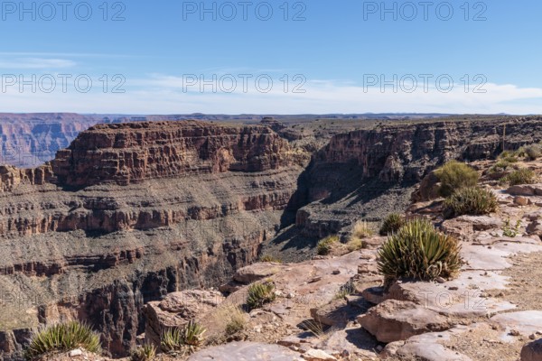 Rock formations at the Eagle Point overlook in Grand Canyon West near Peach Springs, Arizona