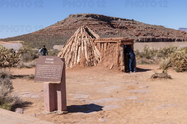 Navajo sweat lodge exhibit teaches about native American culture at Grand Canyon West near Peach