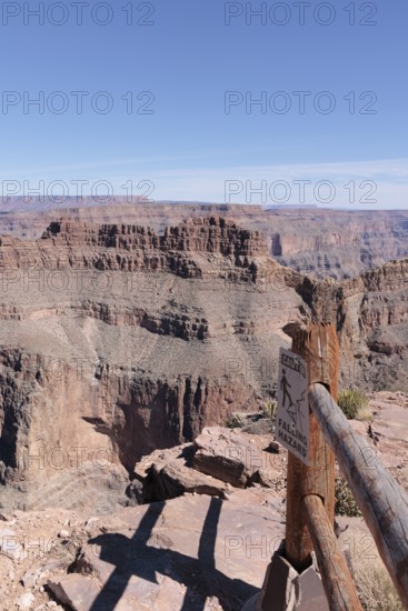 Rock formations at the Eagle Point overlook in Grand Canyon West near Peach Springs, Arizona