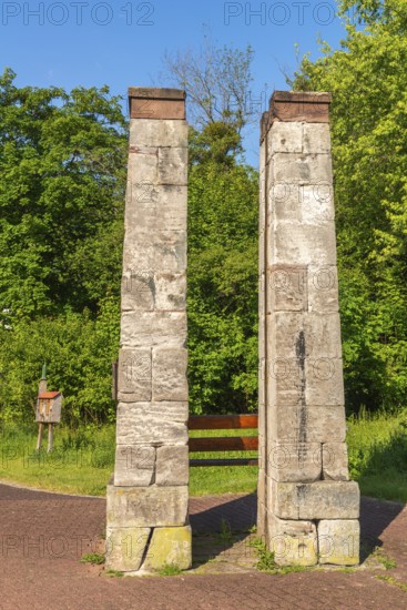 Supporting pillars for the art of rolling water in the salt works, 1000 years of salt production in