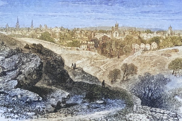 General view of Salem, Massachusetts in the 1870s, America, digital reproduction from American