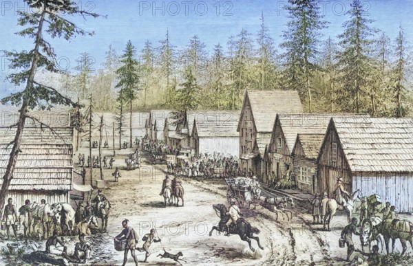 Street scene in Cisco Station, California, c. 1870, America, digital reproduction from American
