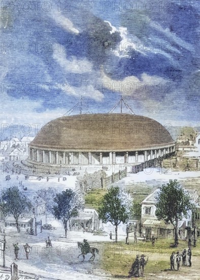 The Tabernacle in Salt Lake City, Utah, circa 1870, America, digital reproduction from American