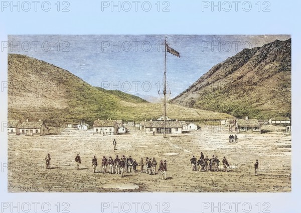 Fort Douglas Camp and Red Buttes Ravine near Salt Lake City, Utah, circa 1870, America, digital