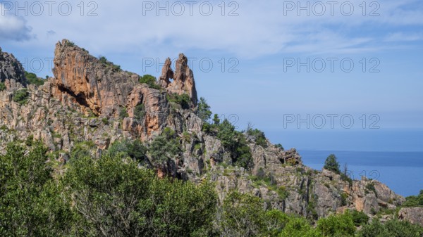 Rock heart, rock formations, Calanche, Les Calanches de Piana, Gulf of Porto, Corse-du-Sud,