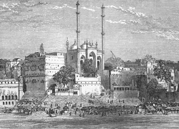 Varanasi, Banares and the River Ganges, c. 1870, Uttar Pradesh, India, digital reproduction of a