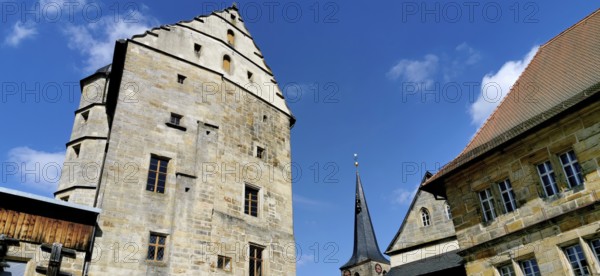 Thurnau Castle, inner courtyard, Kulmbach district, Upper Franconia, Bavaria, Germany